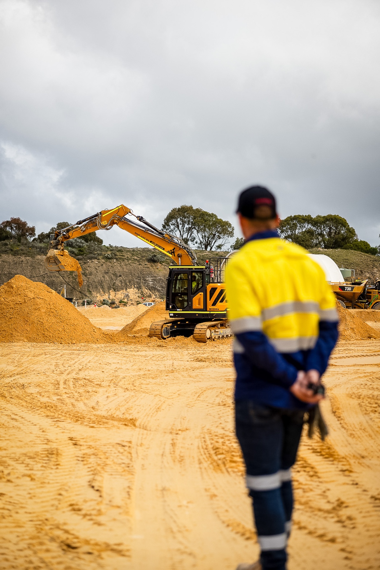 Excavator training session