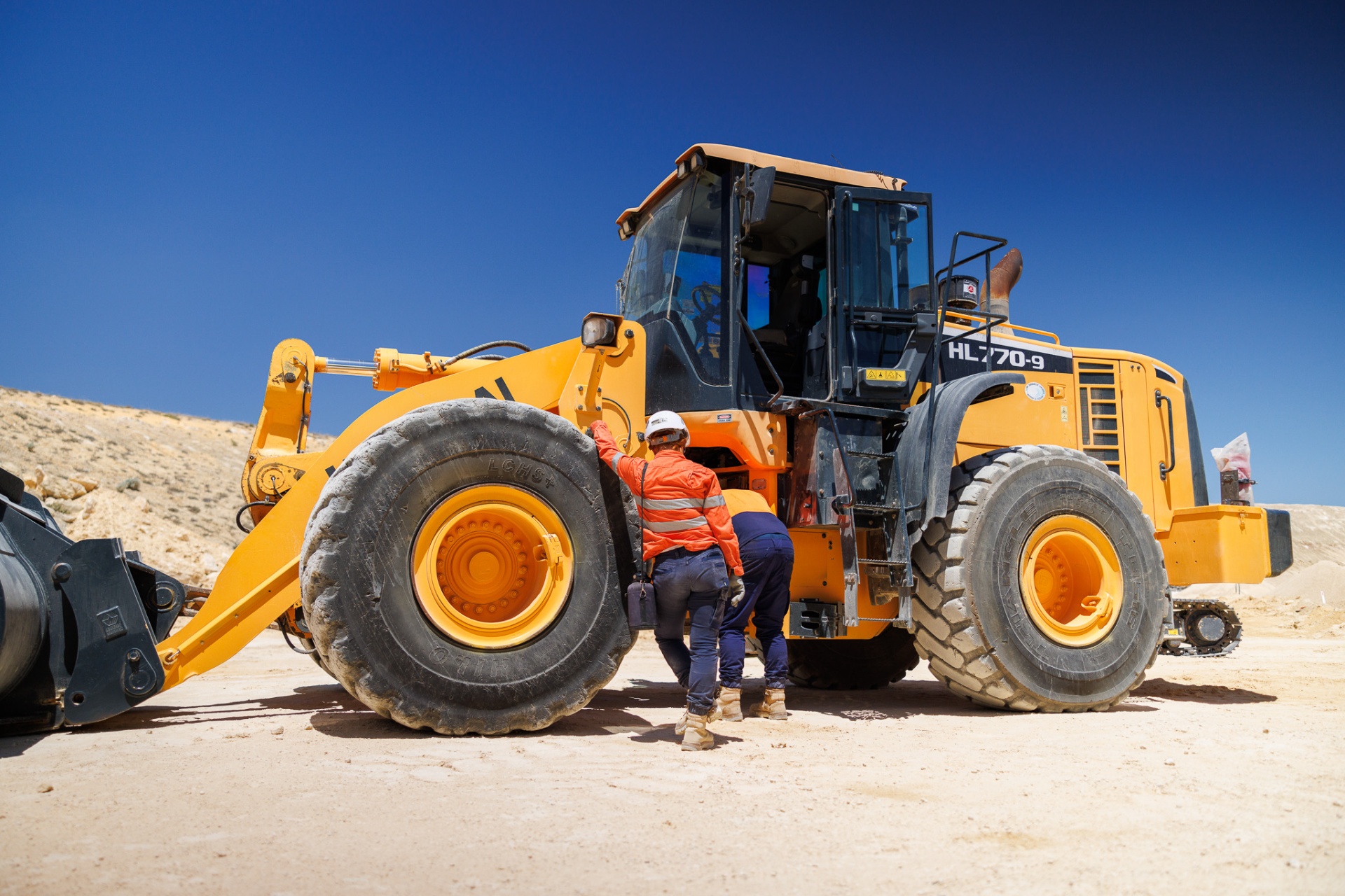 Wheel loader training session
